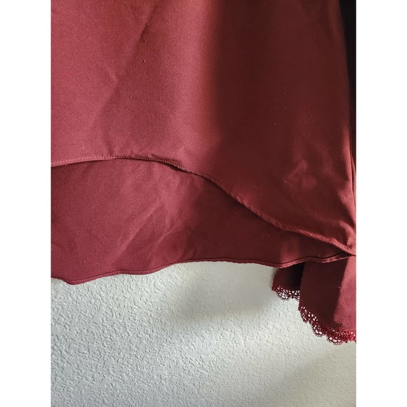 Mika Rose Womens Burgundy Bell Sleeve Blouse LG - Picture 5 of 8